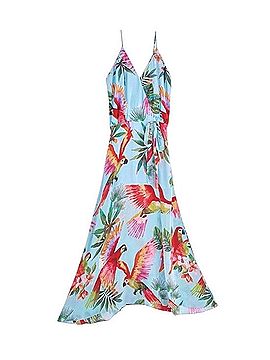 FARM Rio Blue Macaw Wrap Maxi Dress Casual Dress (view 1)