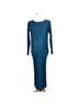 Hatch 100% Polyester Print Teal Blue Casual Dress Size XS - photo 1