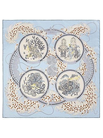 Carolina Lemke Azure Bloom Silk Scarf (view 1)