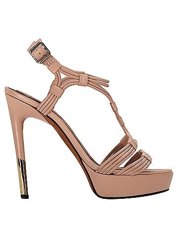 Givenchy Givenchy T-Strap Platform Sandals in Beige Leather (view 1)
