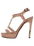 Givenchy 100% Leather Tan Givenchy T-Strap Platform Sandals in Beige Leather Size EU 39 1/2 - photo 2