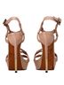 Givenchy 100% Leather Tan Givenchy T-Strap Platform Sandals in Beige Leather Size EU 39 1/2 - photo 3