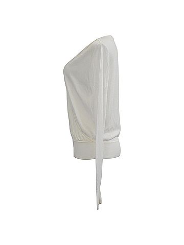 Diane von Furstenberg Diane Von Furstenberg Knit Wrap Style Top in White Cotton (view 2)