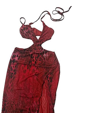 Dolls Kill Unholy Untamed Love Print Maxi Cocktail Dress (view 2)