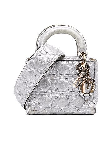 Dior Mini Metallic Grained Calfskin Cannage Lady Dior (view 1)