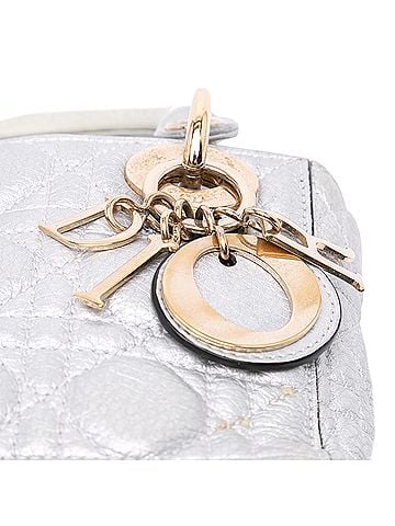 Dior Mini Metallic Grained Calfskin Cannage Lady Dior (view 2)