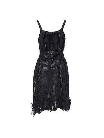 Christian Dior CHRISTIAN DIOR Galliano 2003 Vintage Bondage black shredded knit dress FR38 M (view 1)