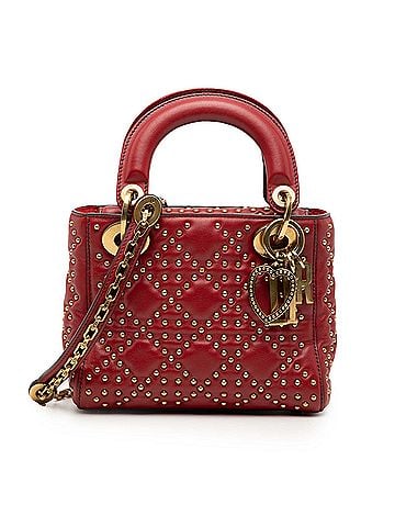 Dior Mini Lambskin Cannage Studded Supple Lady Dior (view 1)