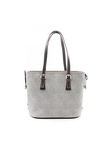 Salvatore Ferragamo Salvatore Ferragamo side ribbon tote bag/handbag, denim/leather, women's, gray/navy. (view 1)