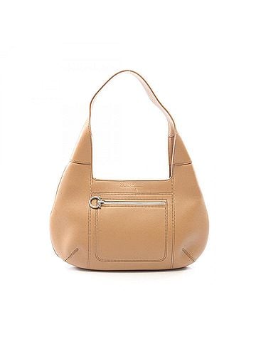 Salvatore Ferragamo Salvatore Ferragamo Gancini Shoulder Bag/Handbag, Leather, Women's, Beige, Size 21, Price: 4800 (view 1)