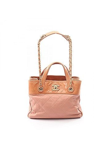 Chanel Chanel In the Mix 2-Way Handbag, Lambskin Leather, Women's, Pink/Brown, A67031 (view 1)