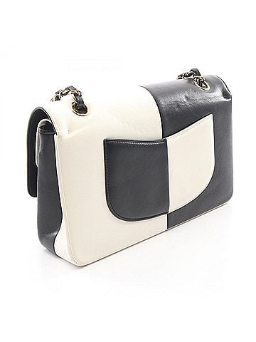 Chanel Chanel CHANEL Double Flap Bicolor Shoulder Bag Handbag Lambskin (Sheepskin) Women's Black/White (view 2)