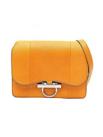Salvatore Ferragamo Salvatore Ferragamo Gancini Shoulder Bag/Handbag, Leather, Women's, Orange (view 1)