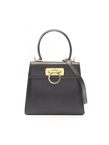 Salvatore Ferragamo Salvatore Ferragamo Gancini 2-Way Handbag, Leather, Women's, Brown (view 1)