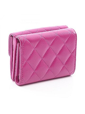 Chanel Chanel Classic Small Flap Wallet Matelassé Tri-fold Wallet, Caviar Leather (Grained Calfskin), Women's, Purple, AP0230 (view 2)