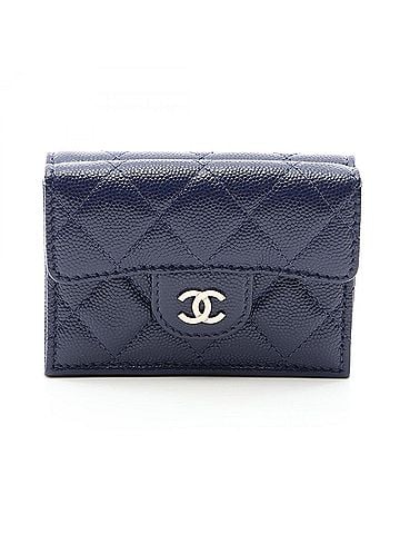 Chanel Chanel Classic Small Flap Wallet Matelassé Tri-fold Wallet, Caviar Leather (Grained Calfskin), Women's, Navy, AP0230 (view 1)