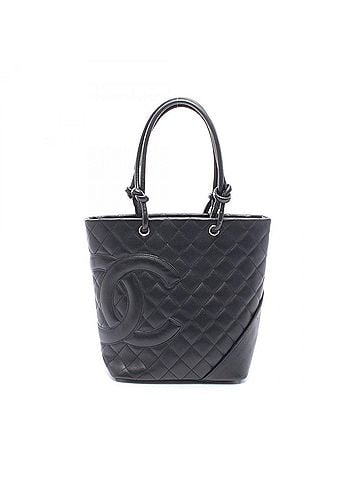 Chanel Chanel Cambon Line Medium Tote Bag Handbag, Lambskin Leather, Women's, Black (A25167) (view 1)
