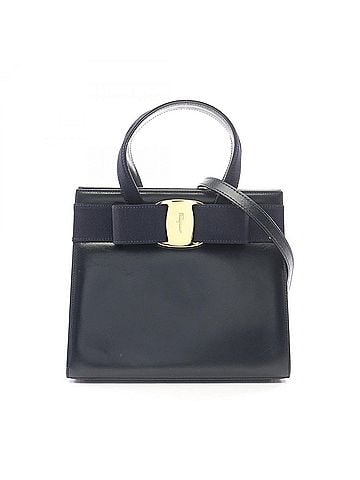 Salvatore Ferragamo Salvatore Ferragamo Vara Ribbon 2-Way Handbag, Leather, Women's, Navy (view 1)