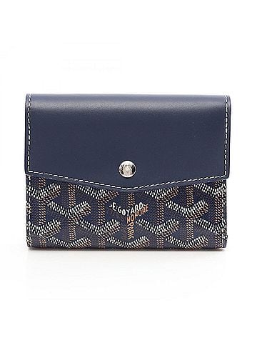 Goyard Goyard Saint Gabrielle Tri-fold Wallet, Coated Canvas Leather, Women's, Navy/Multicolor (view 1)