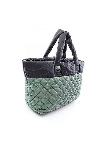 Chanel Chanel Coco Cocoon MM Tote Bag Handbag Nylon Leather Women's Black/Green A48611 (view 2)