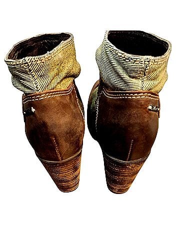 Diesel Pull On Leather and Canvas Boots (view 2)