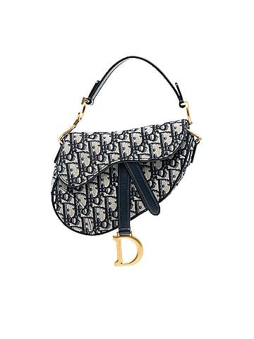 Dior Mini Oblique Canvas Saddle Bag (view 1)
