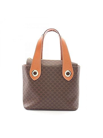 Céline Celine Macadam Handbag, Coated Canvas Leather, Women's, Brown (view 1)
