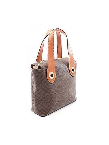 Céline Celine Macadam Handbag, Coated Canvas Leather, Women's, Brown (view 2)