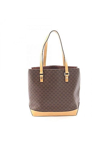 Céline Celine Macadam Tote Bag Handbag, Coated Canvas Leather, Women's, Brown (view 1)