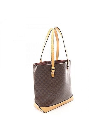 Céline Celine Macadam Tote Bag Handbag, Coated Canvas Leather, Women's, Brown (view 2)