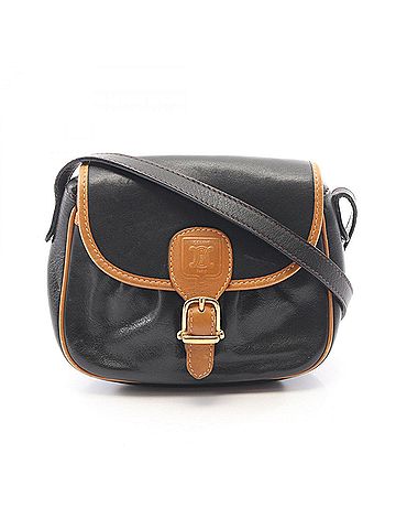 Céline Celine Macadam Shoulder Bag/Handbag, Leather, Women's, Black/Brown (view 1)