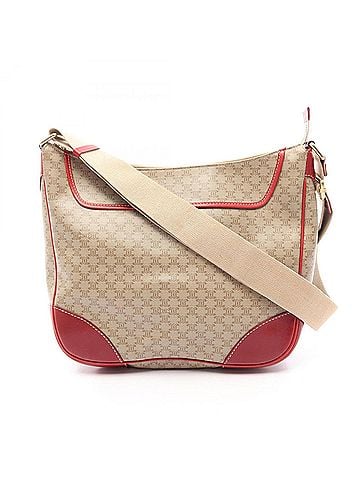 Céline Celine Macadam Shoulder Bag/Handbag, Coated Canvas and Leather, Women's, Beige/Red (view 1)