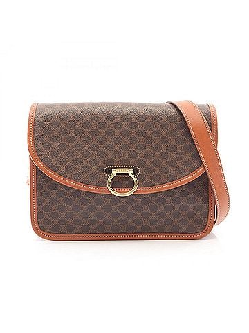 Céline Celine Macadam Shoulder Bag/Handbag, Coated Canvas and Leather, Women's, Brown (view 1)