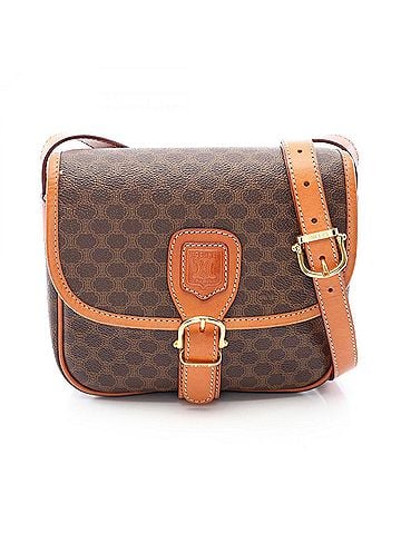 Céline Celine Macadam Shoulder Bag/Handbag, Coated Canvas and Leather, Women's, Brown (view 1)