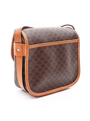 Céline Celine Macadam Shoulder Bag/Handbag, Coated Canvas and Leather, Women's, Brown (view 2)