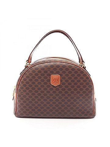 Céline Celine Macadam Handbag, Coated Canvas Leather, Women's, Brown (view 1)