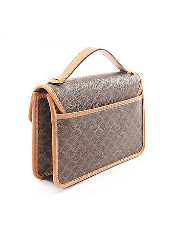 Céline Celine Macadam Handbag, Coated Canvas Leather, Women's, Brown (view 2)