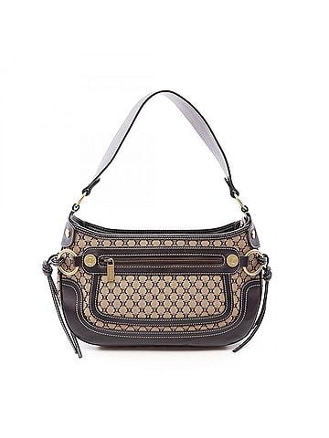 Céline Celine Macadam One-Shoulder Bag/Handbag, Canvas and Leather, Women's, Beige/Brown (view 1)