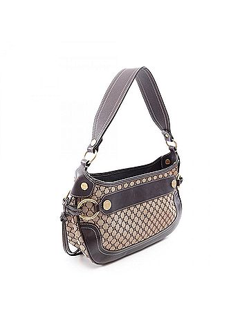 Céline Celine Macadam One-Shoulder Bag/Handbag, Canvas and Leather, Women's, Beige/Brown (view 2)