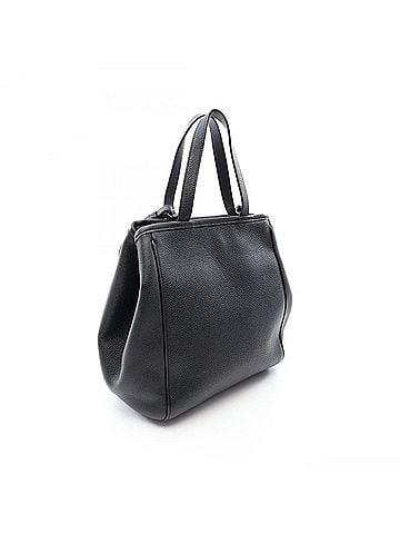Céline Celine Small Fold Cabas 2-Way Tote Bag/Handbag, Leather, Women's, Black (194073) (view 2)