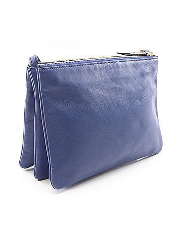 Céline Celine TRIO LARGE Shoulder Bag/Handbag, Leather, Women's, Blue, 171453 (view 2)