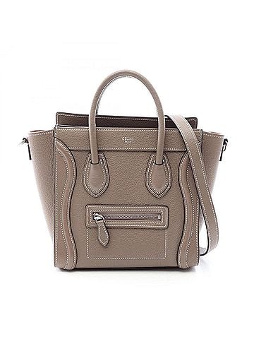 Céline Celine Luggage Nano Shopper 2-Way Handbag, Leather, Women's, Gray (view 1)