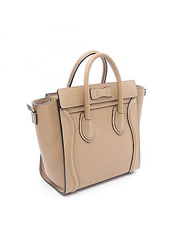 Céline Celine Luggage Nano Shopper 2-Way Handbag, Leather, Women's, Beige, 189243 (view 2)