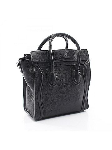 Céline Celine Luggage Nano Shopper 2-Way Handbag, Leather, Women's, Black (view 2)