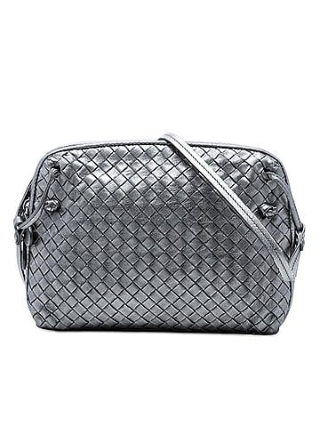 Bottega Veneta Metallic Nappa Intrecciato Nodini Crossbody (view 1)