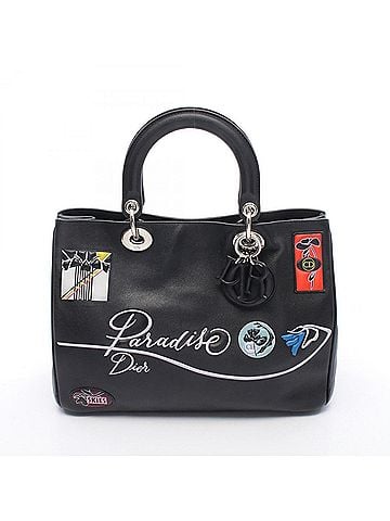 Christian Dior Christian Dior Dior Paradise Diorissimo Handbag, Leather, Women's, Black/Multicolor (view 1)