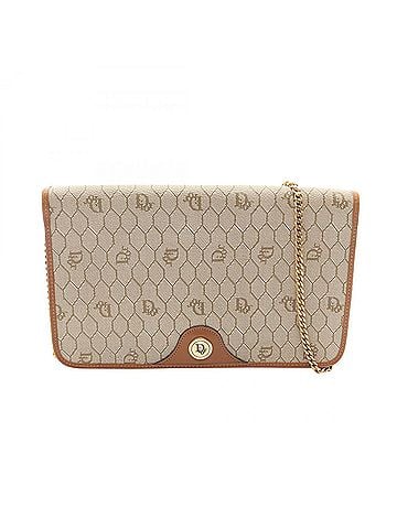 Christian Dior Christian Dior Dior Honeycomb Shoulder Bag/Handbag, Coated Canvas and Leather, Women's, Beige/Brown (view 1)