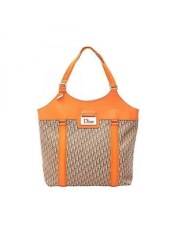 Christian Dior Christian Dior Dior Trotter Street Chic Tote Bag, Handbag, Canvas Leather, Women's, Beige/Orange (view 1)