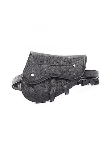 Christian Dior Christian Dior Dior Saddle Bag Waist Handbag Leather Men's Black (view 1)