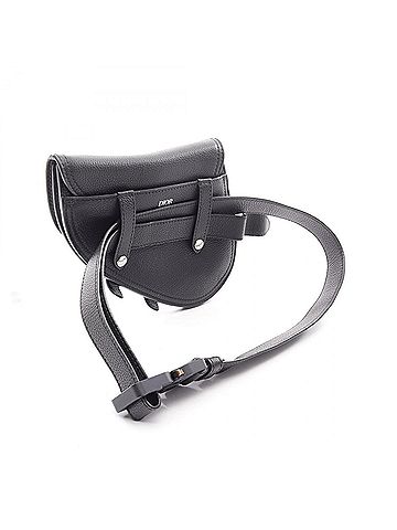 Christian Dior Christian Dior Dior Saddle Bag Waist Handbag Leather Men's Black (view 2)